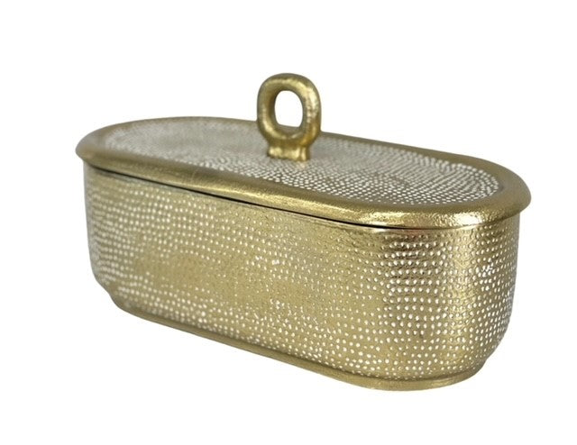 276D - RECTANGLE BOX GOLD WHITE SPOT 24x11x7cm – Flair Gifts and Home